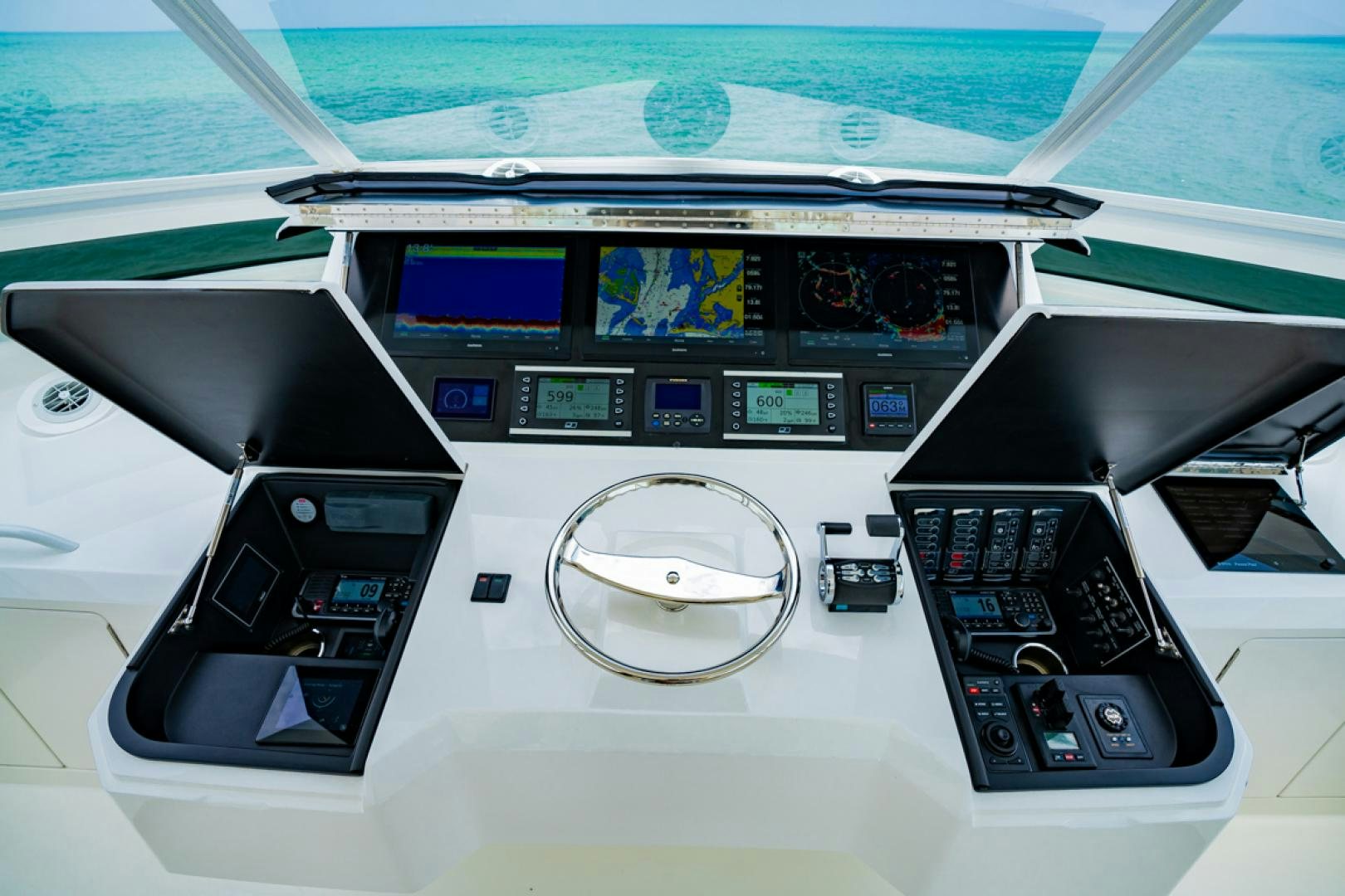 the cockpit of a plane aboard MAKE  HAPPEN Yacht for Sale