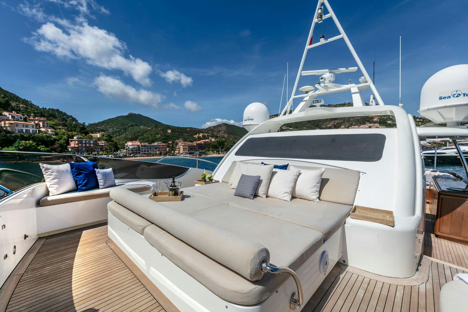 a boat on a deck aboard FARFALLINA Yacht for Sale