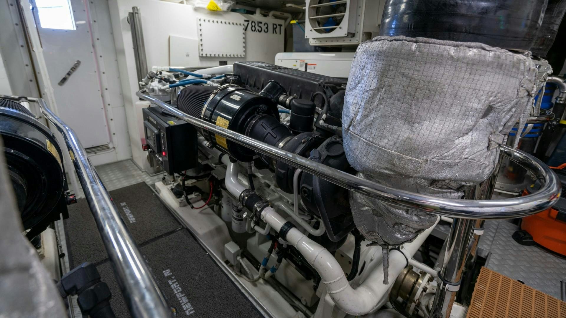 a machine with a large metal pipe aboard PHOENIX Yacht for Sale