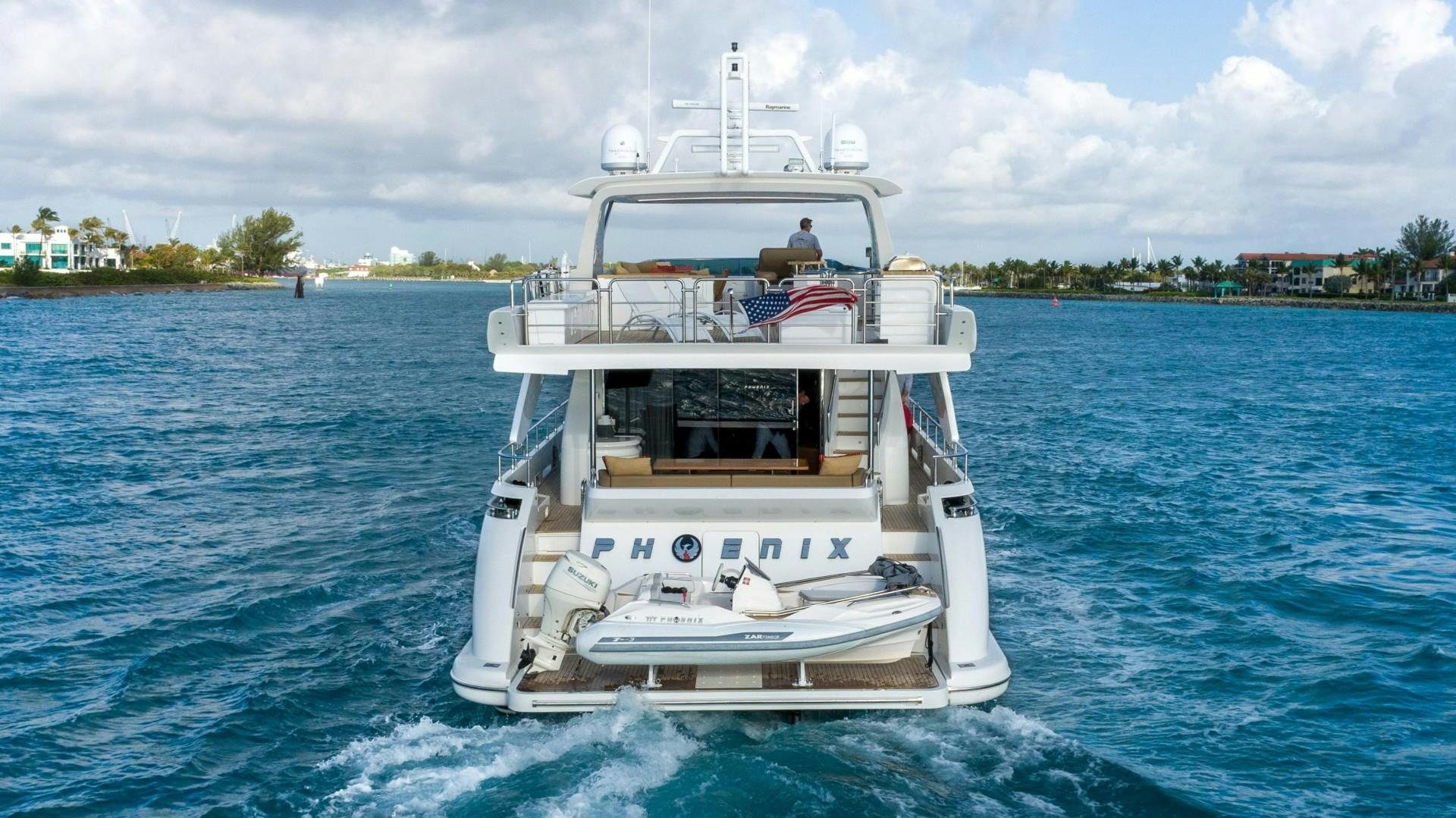 a boat on the water aboard PHOENIX Yacht for Sale