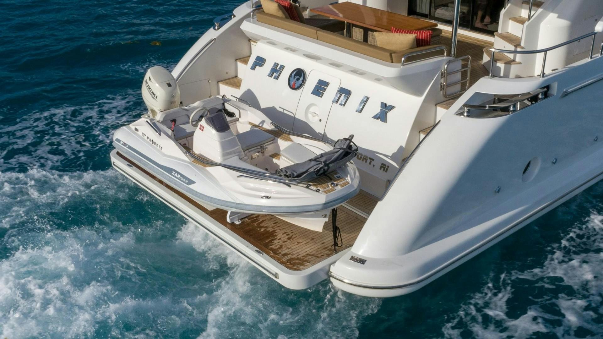 a boat on the water aboard PHOENIX Yacht for Sale