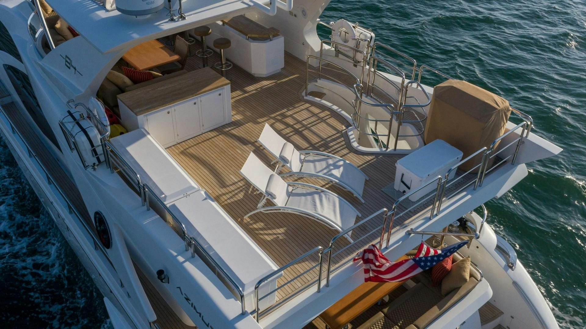 a large ship docked aboard PHOENIX Yacht for Sale