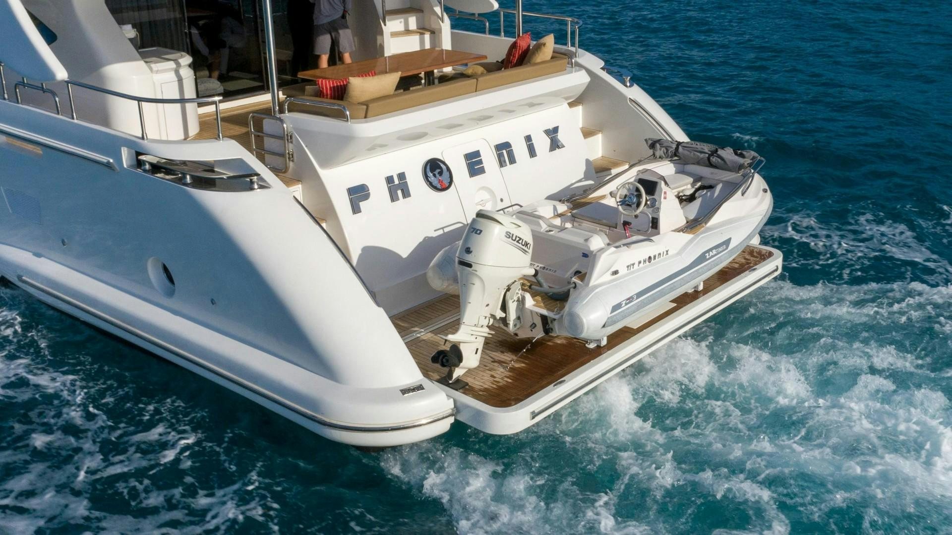 a boat on the water aboard PHOENIX Yacht for Sale