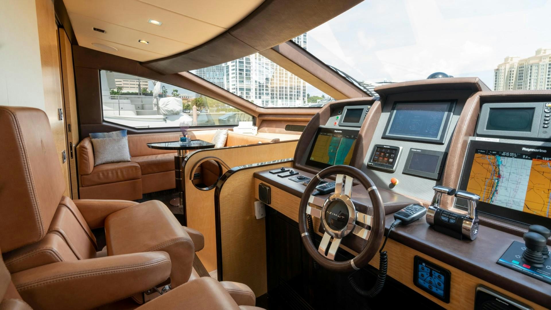 inside of a car aboard PHOENIX Yacht for Sale