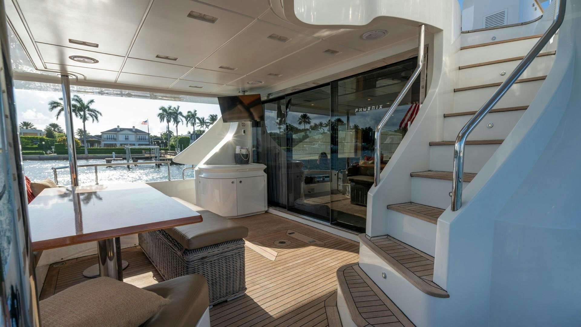 inside of a boat aboard PHOENIX Yacht for Sale