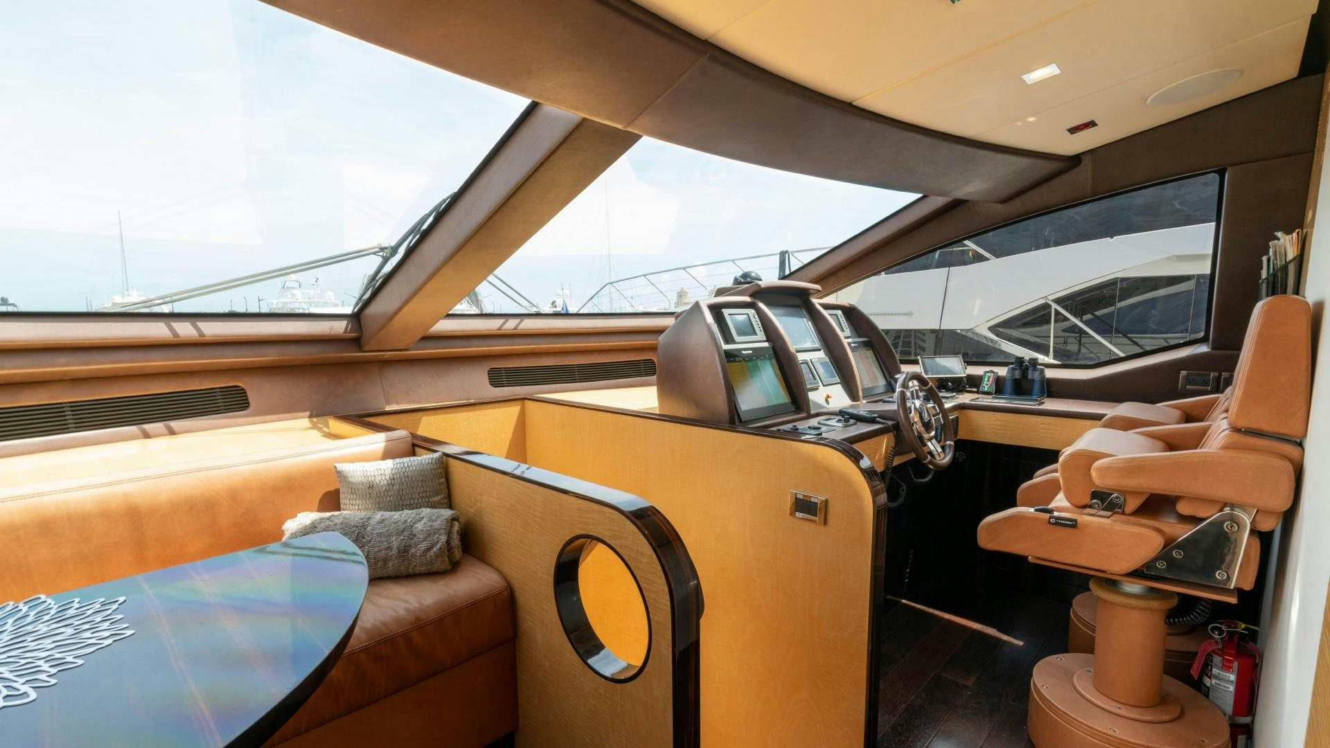 inside of a car aboard PHOENIX Yacht for Sale
