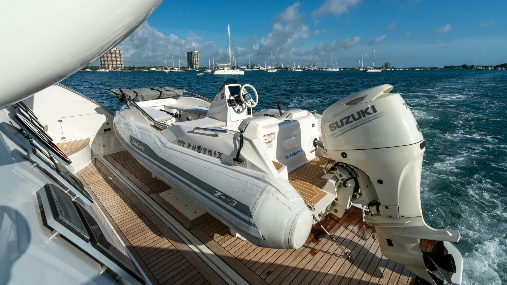 a boat on the water aboard PHOENIX Yacht for Sale