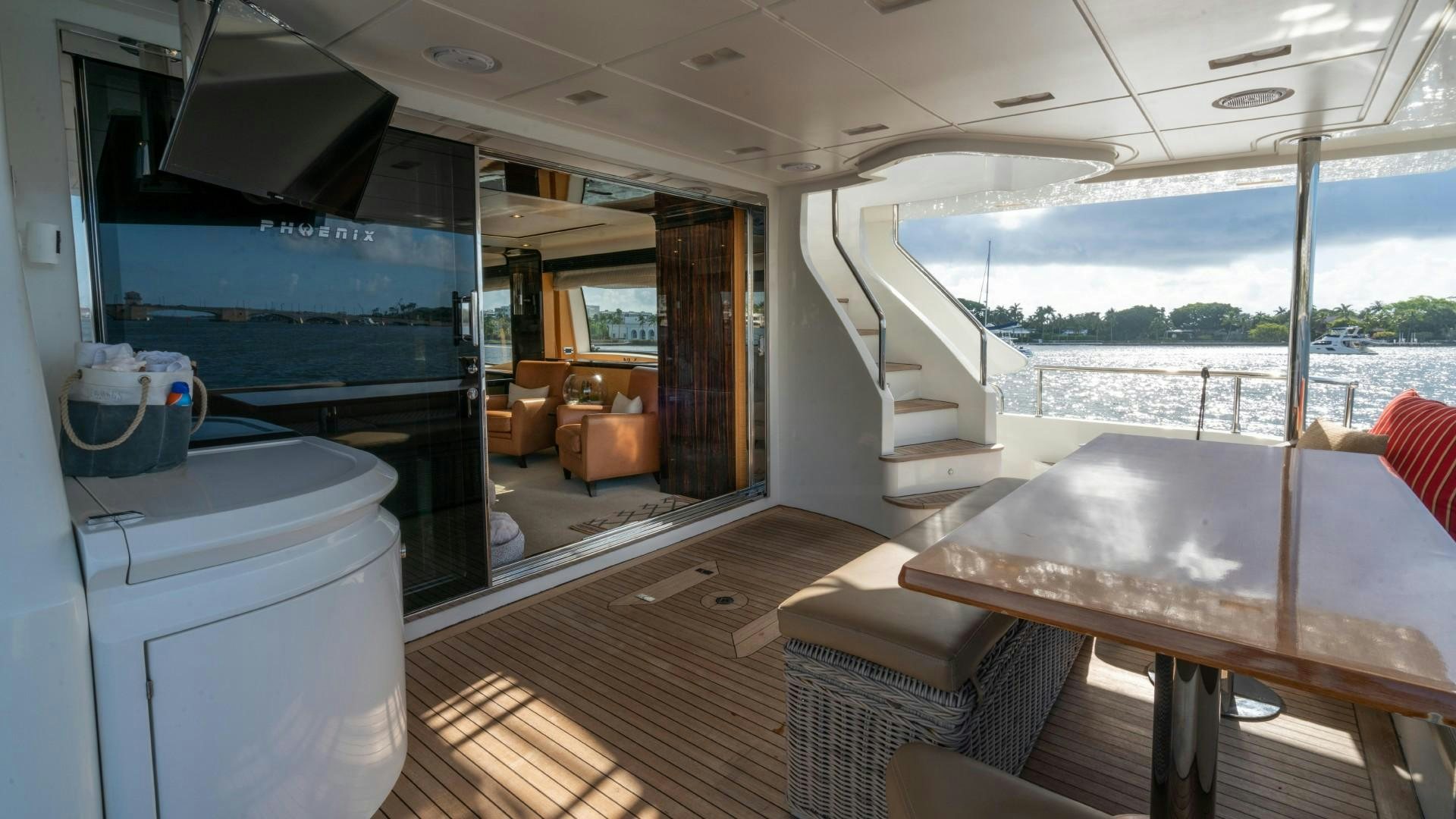 inside of a boat aboard PHOENIX Yacht for Sale