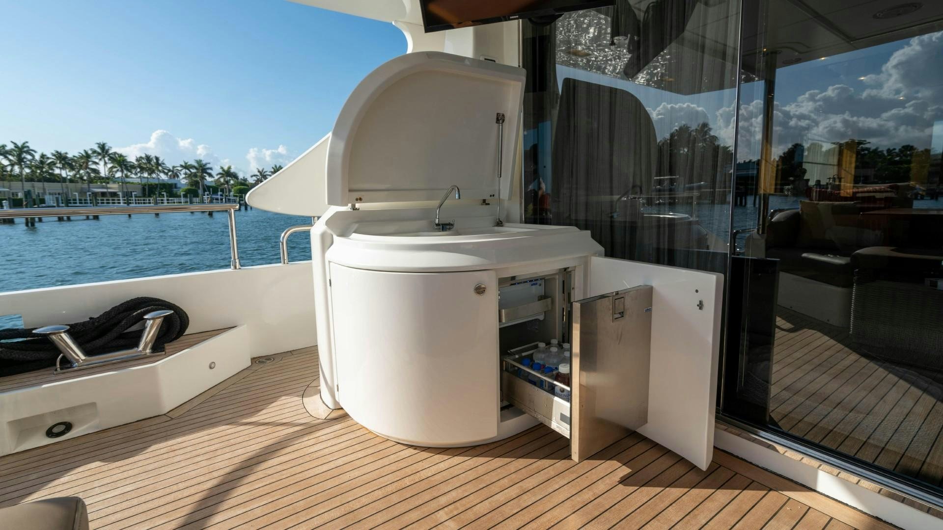 a large white machine on a deck aboard PHOENIX Yacht for Sale