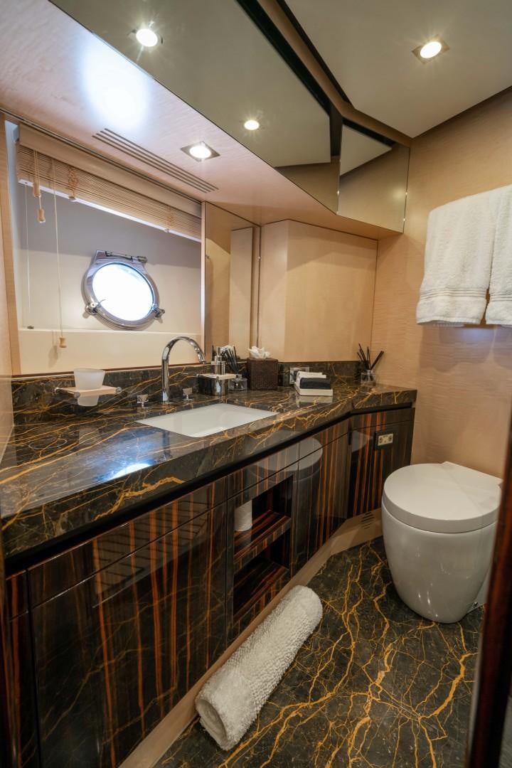 a bathroom with a large countertop aboard PHOENIX Yacht for Sale