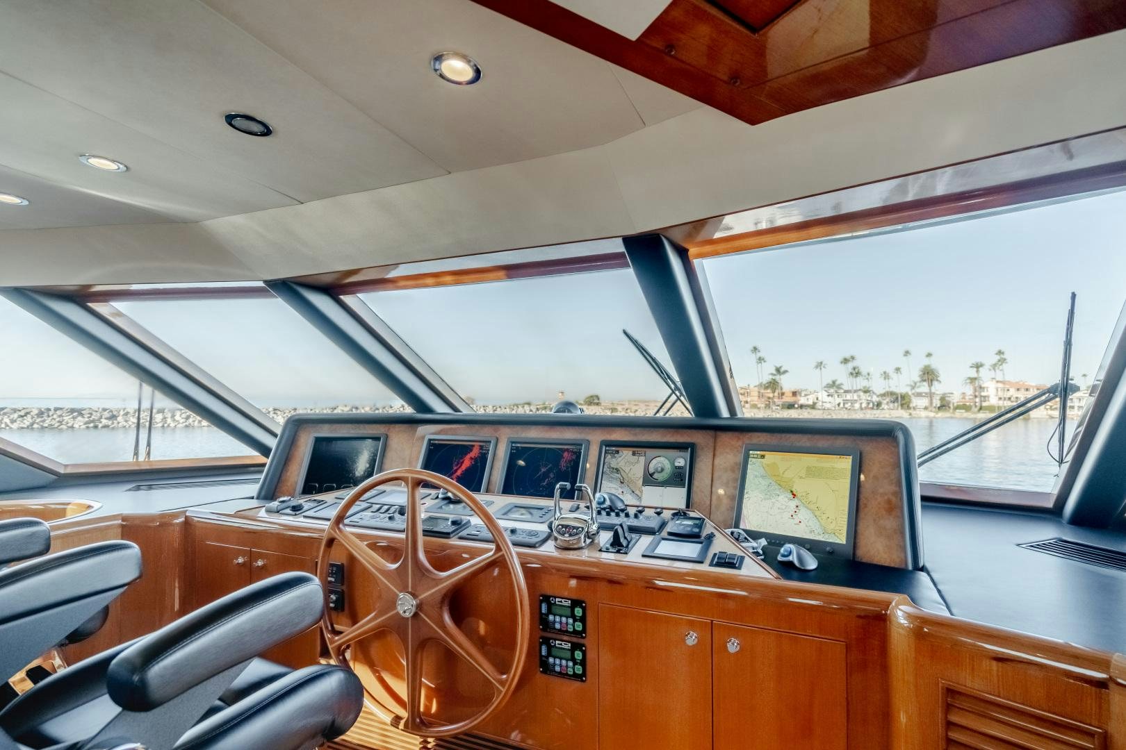 inside of a vehicle aboard OBSESSION Yacht for Sale