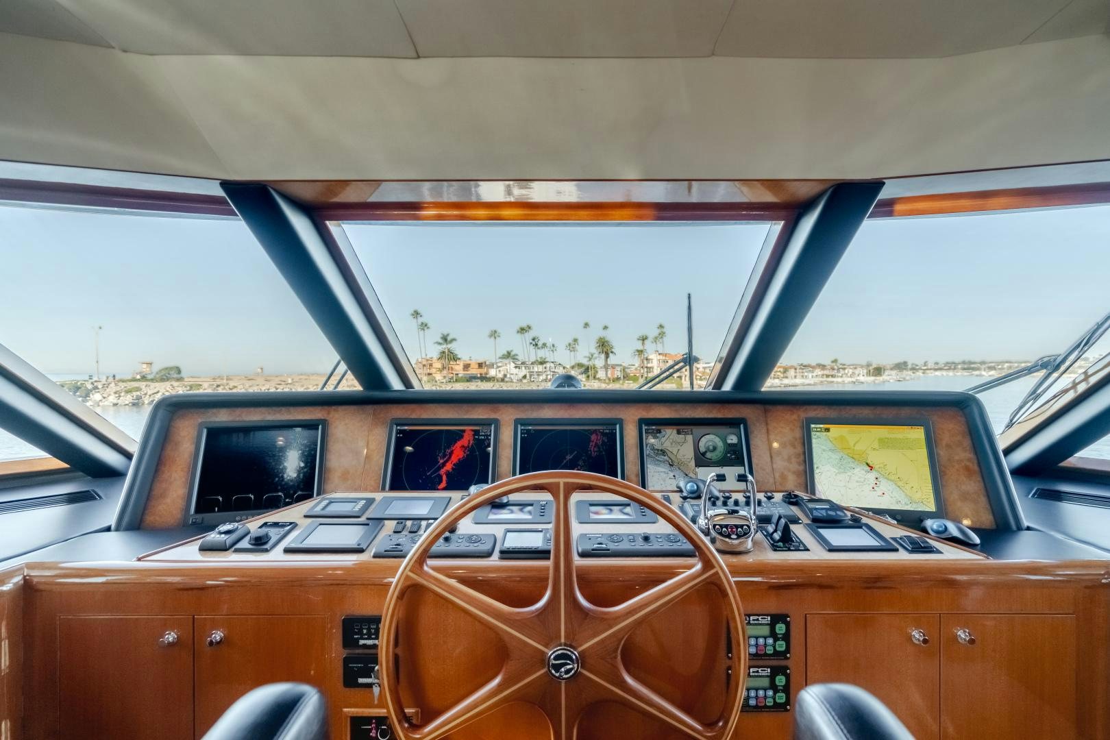 inside of a vehicle aboard OBSESSION Yacht for Sale