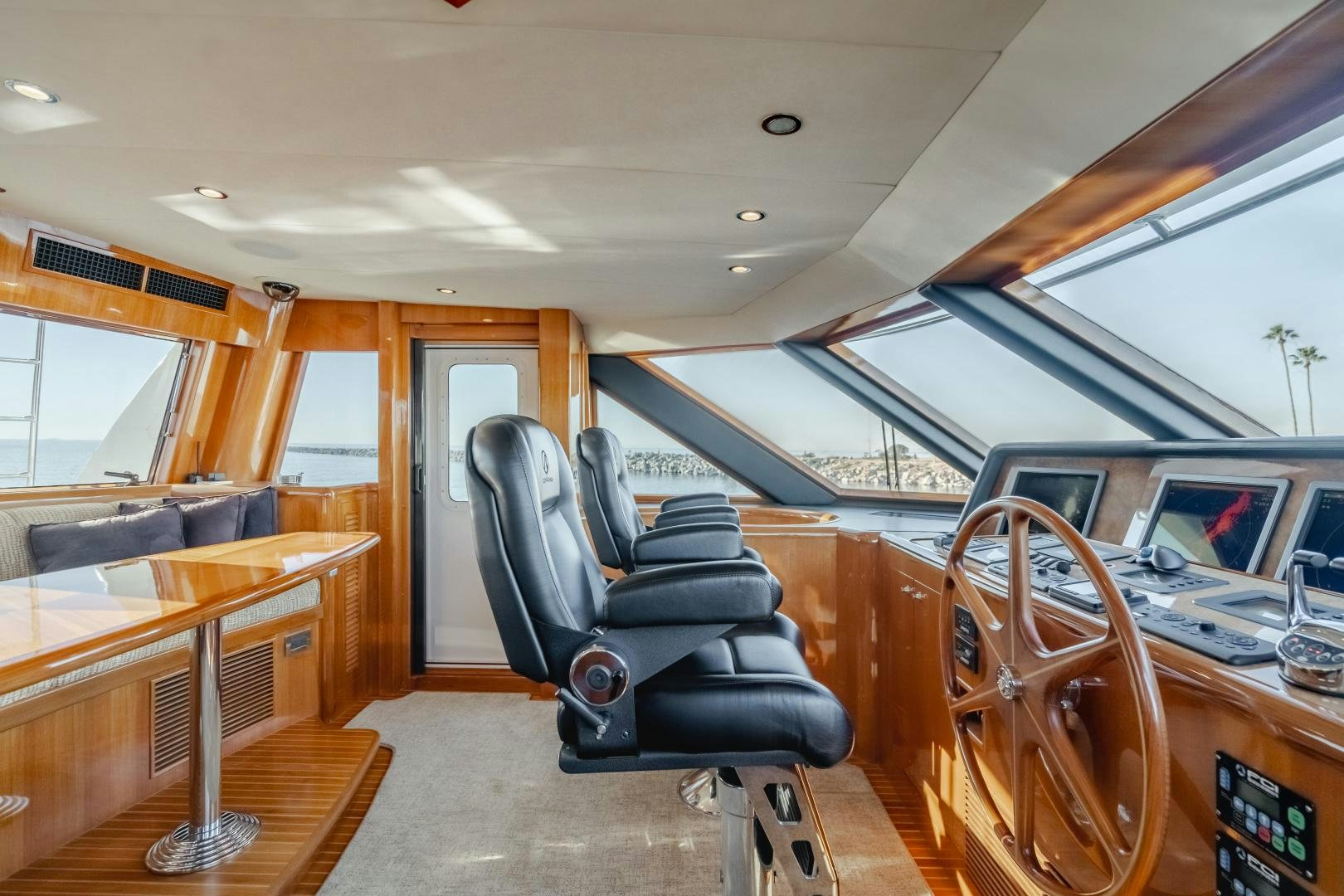 inside of a vehicle aboard OBSESSION Yacht for Sale