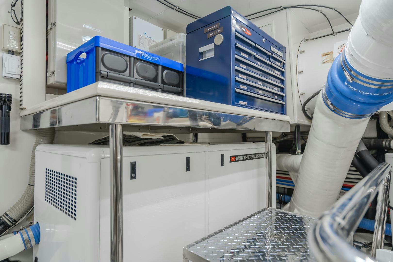 close-up of several machines aboard OBSESSION Yacht for Sale