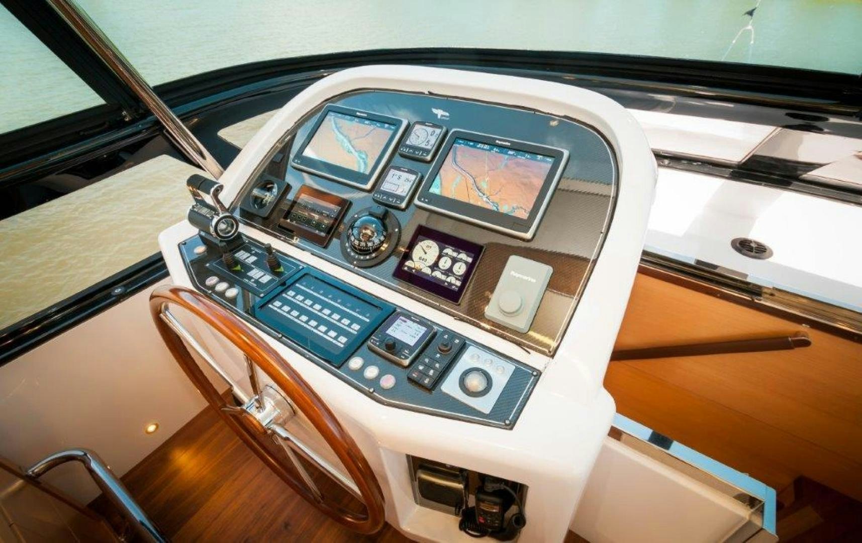 a car with a screen aboard NEVER REST Yacht for Sale