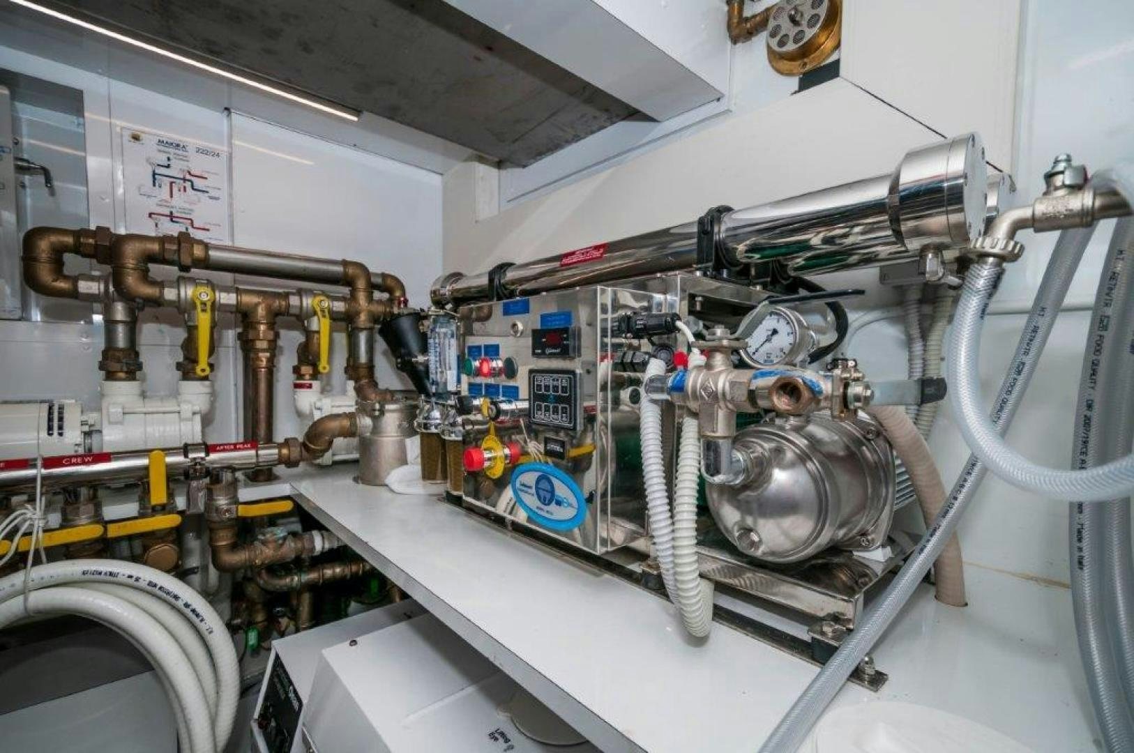a machine with several tubes aboard NEVER REST Yacht for Sale