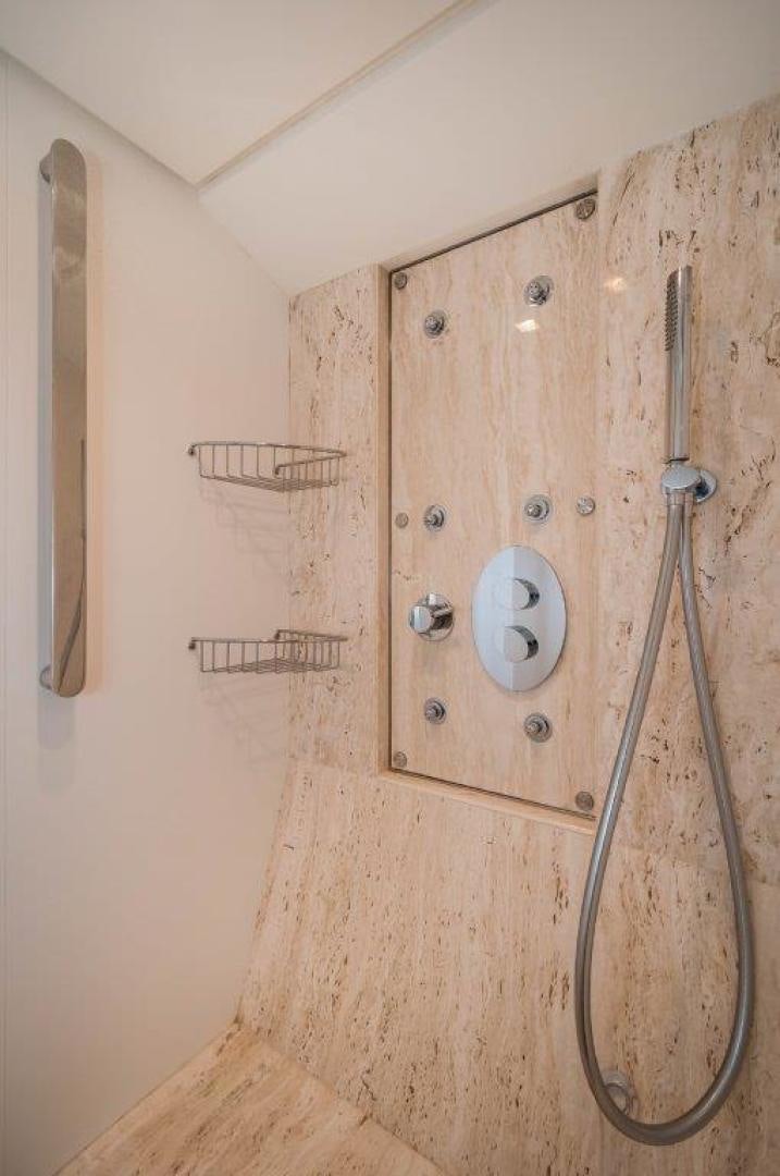 a wooden box with a metal handle aboard NEVER REST Yacht for Sale