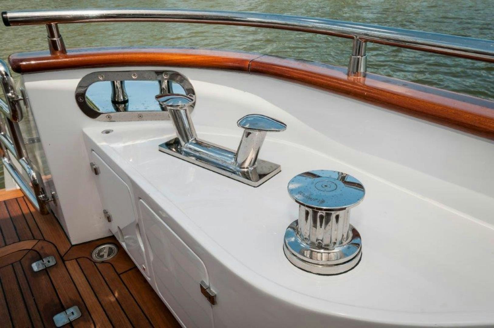 a boat with a metal bar aboard NEVER REST Yacht for Sale