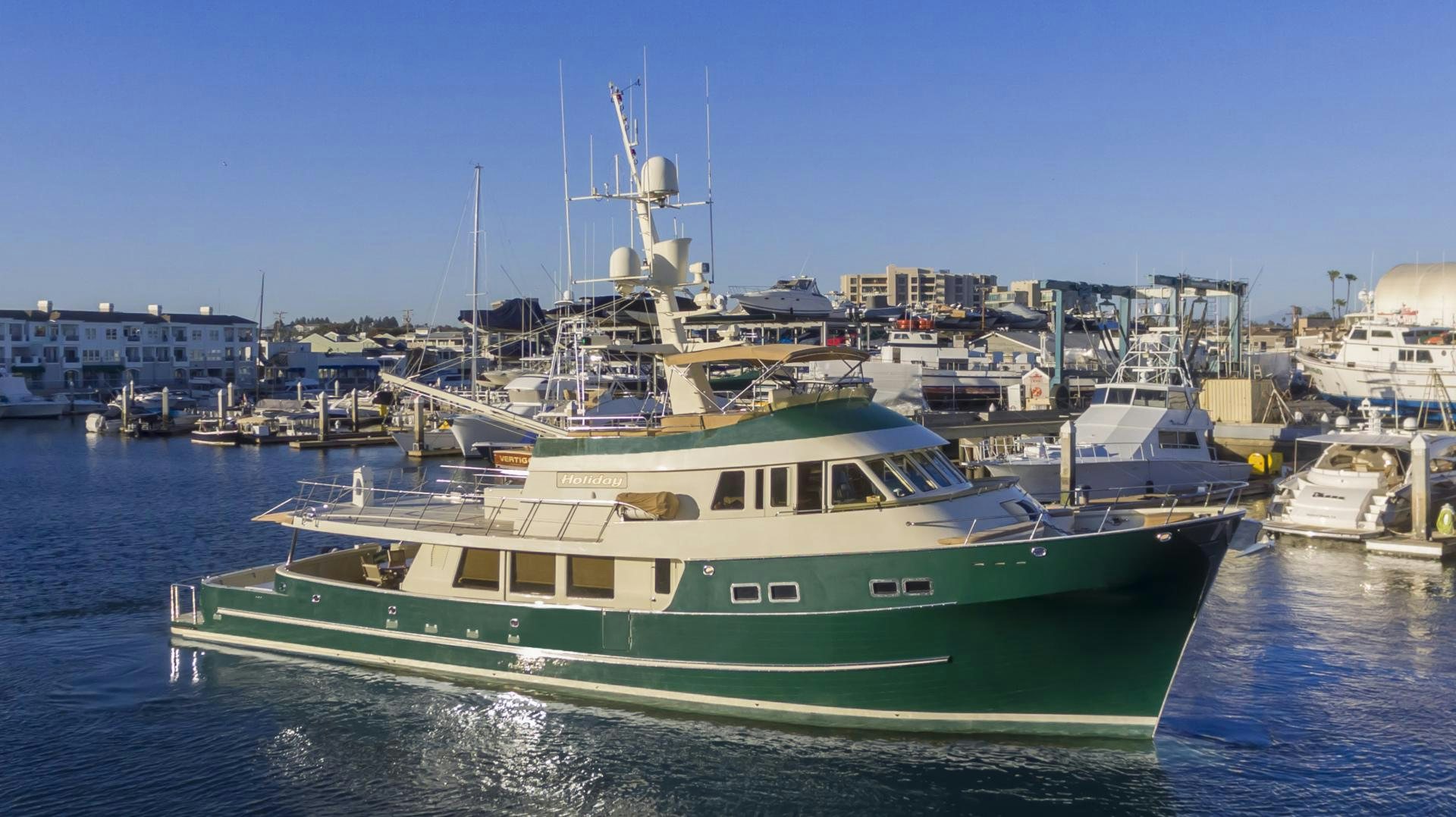a boat in the water aboard HOLIDAY Yacht for Sale