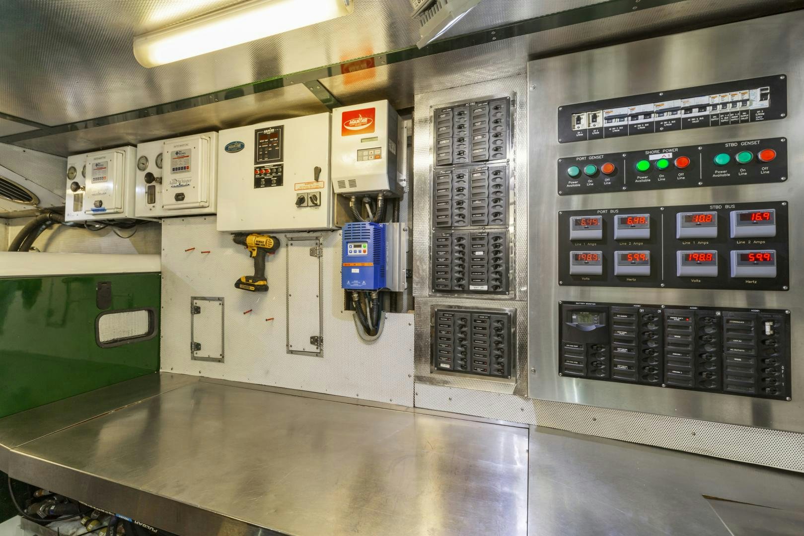 a row of computer components aboard HOLIDAY Yacht for Sale