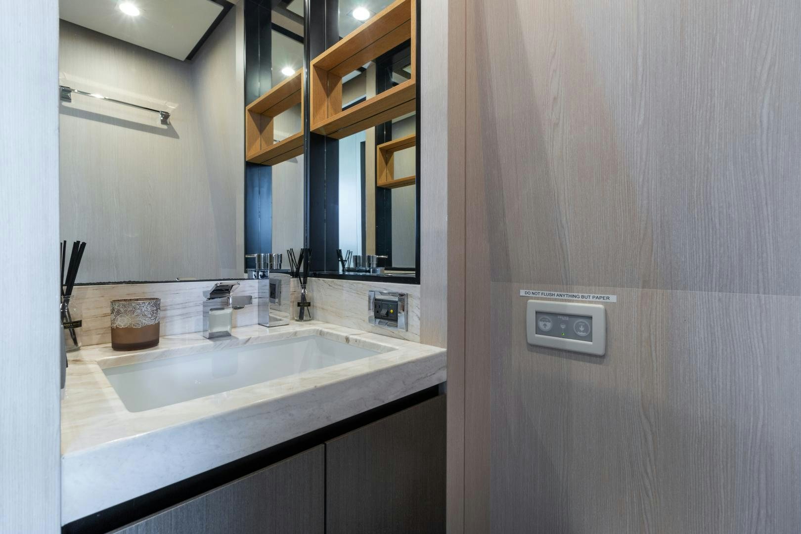 a bathroom with a sink and cabinets aboard NO NAME Yacht for Sale