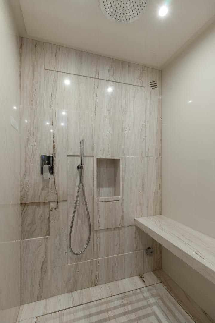 a shower with a wire from the ceiling aboard NO NAME Yacht for Sale