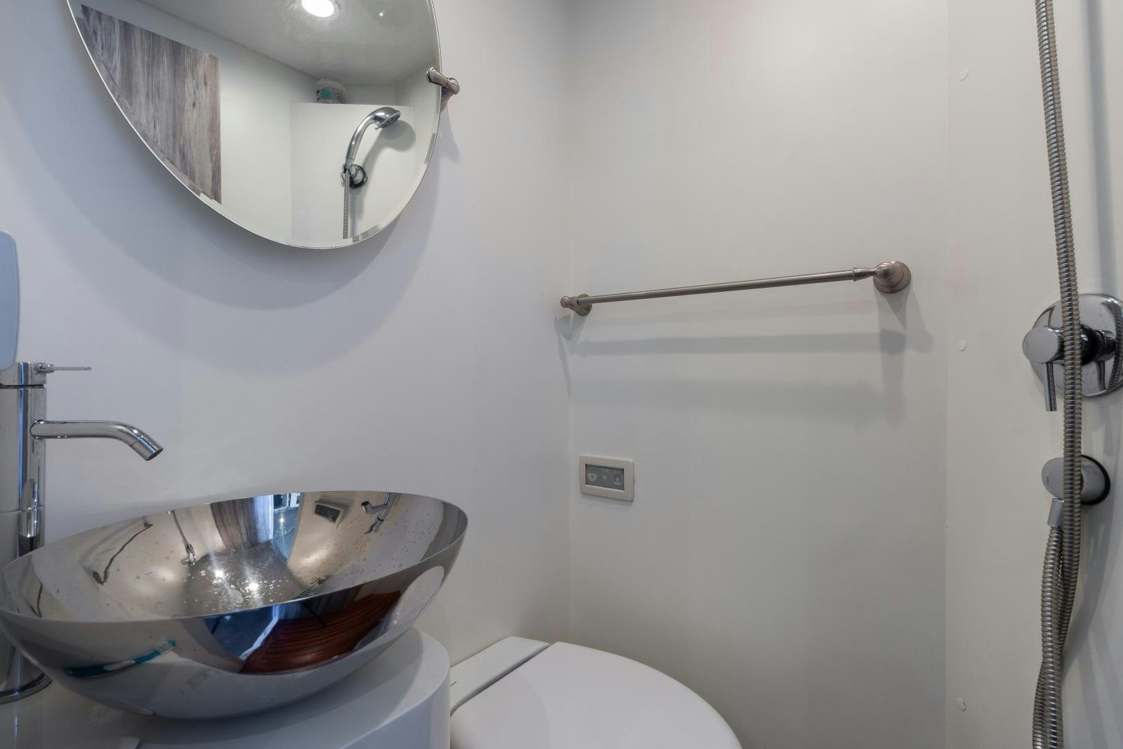 a bathroom with a sink and a toilet aboard NO NAME Yacht for Sale