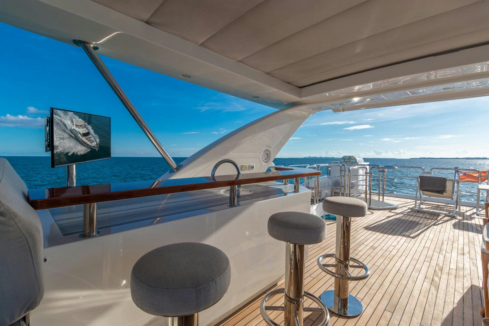 a boat on a deck aboard NO NAME Yacht for Sale