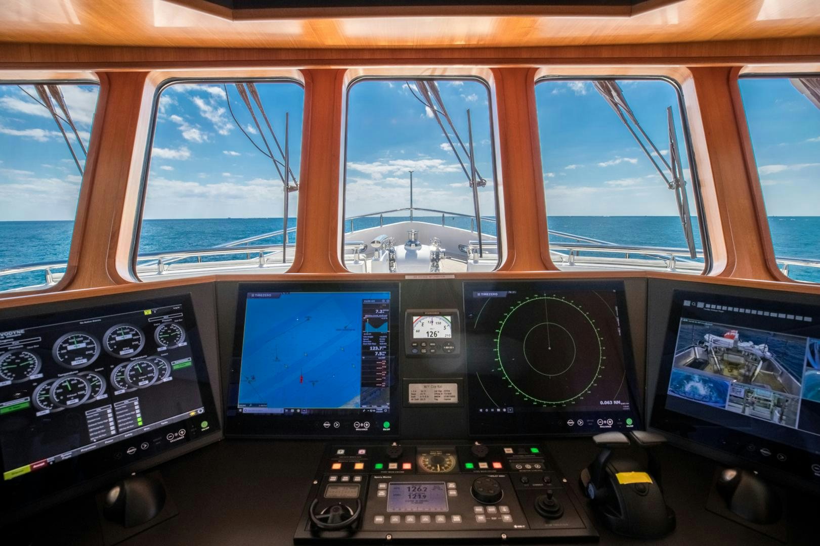 the inside of a vehicle aboard SLOW POKE Yacht for Sale