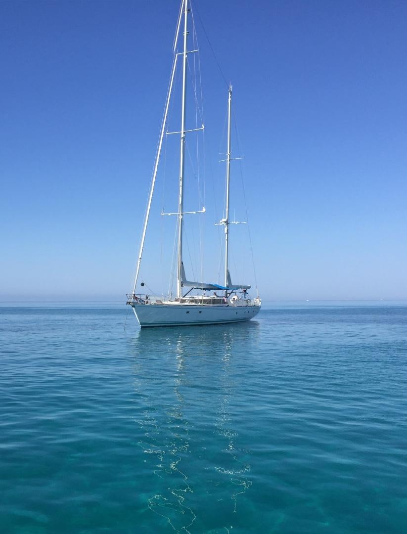 a sailboat on the water aboard ROCIO Yacht for Sale