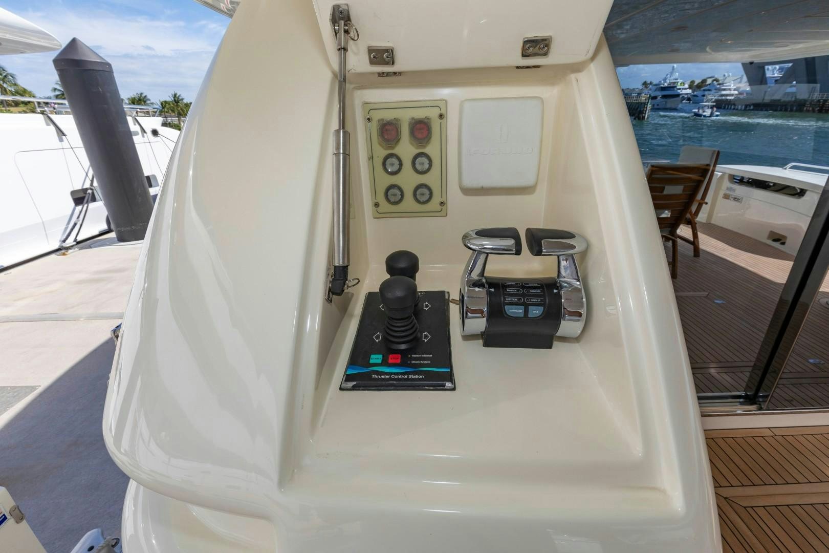 a white tent on a boat aboard MI RX Yacht for Sale