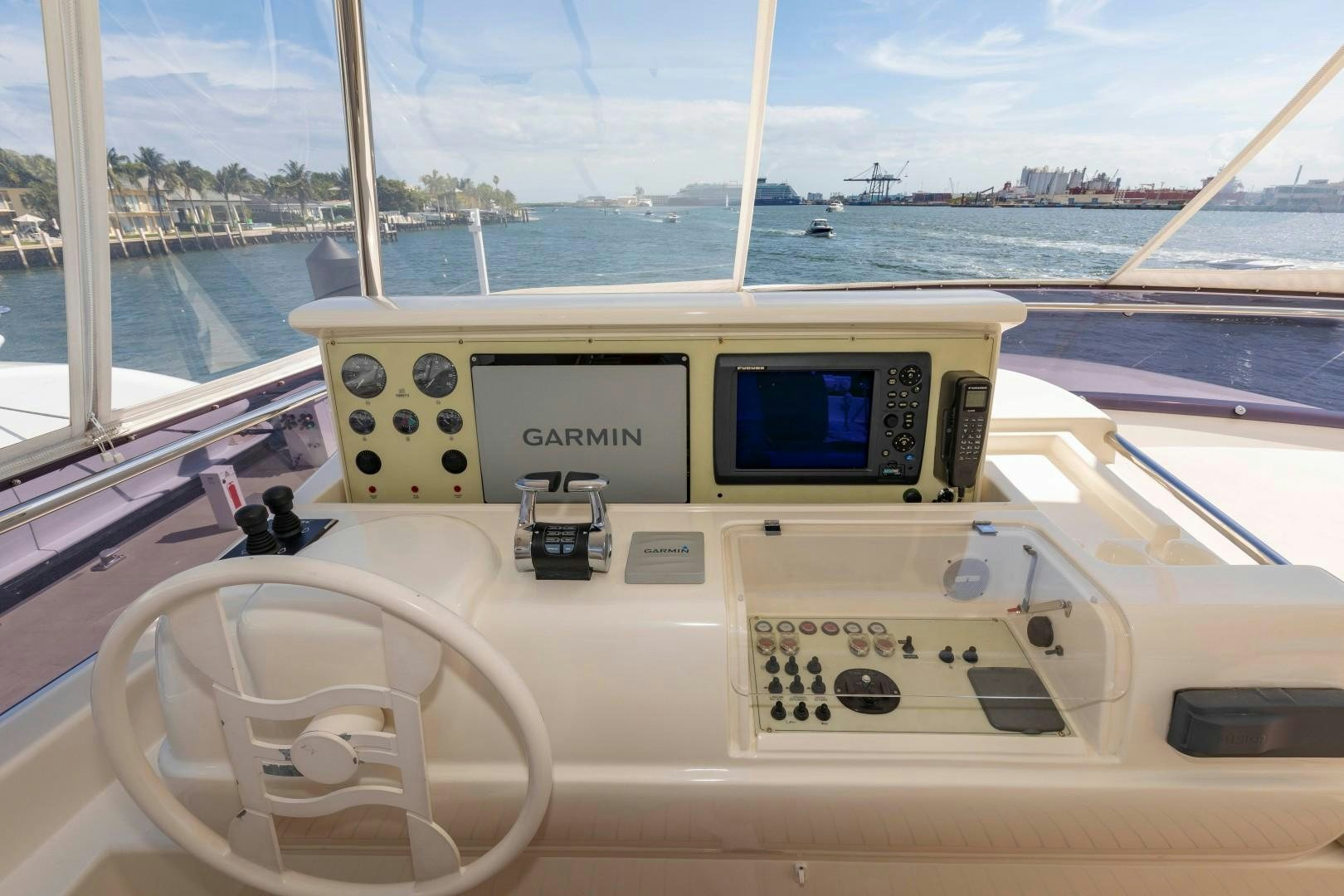 a boat with a screen and buttons aboard MI RX Yacht for Sale