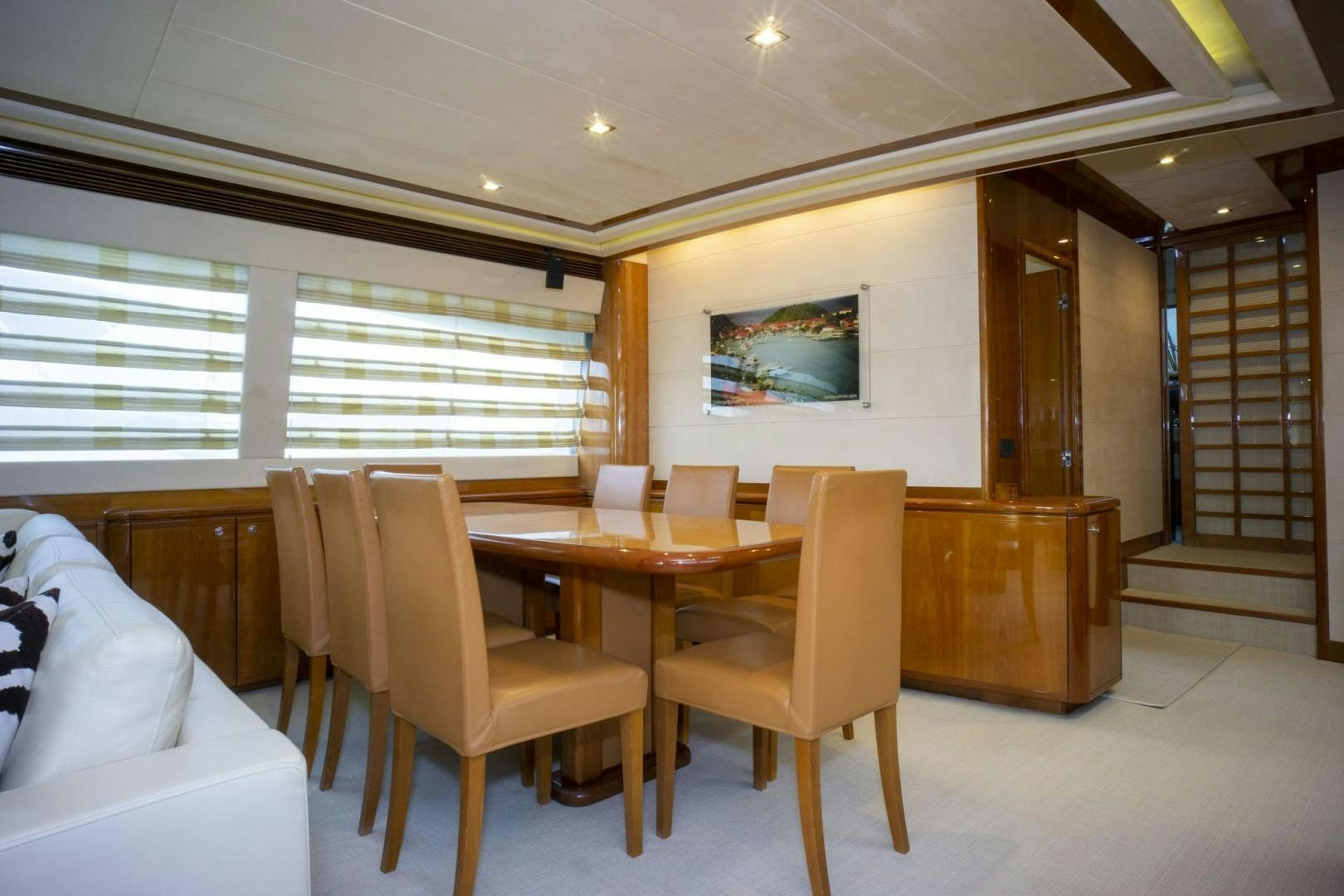 a room with a table and chairs aboard NO NAME Yacht for Sale