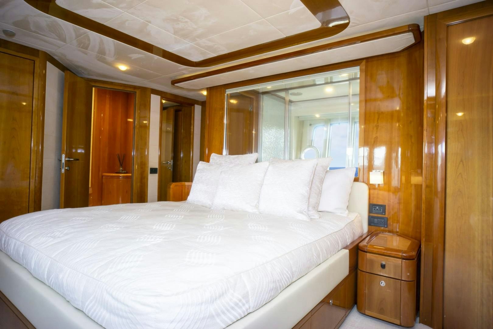 a large bed in a room aboard NO NAME Yacht for Sale