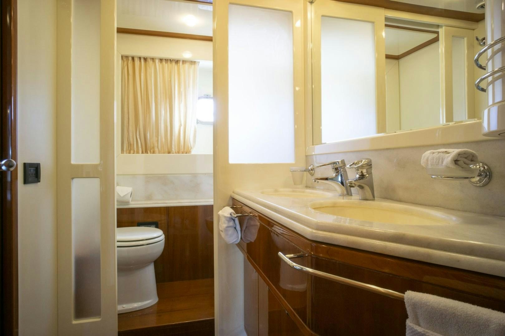 a bathroom with a sink and toilet aboard NO NAME Yacht for Sale