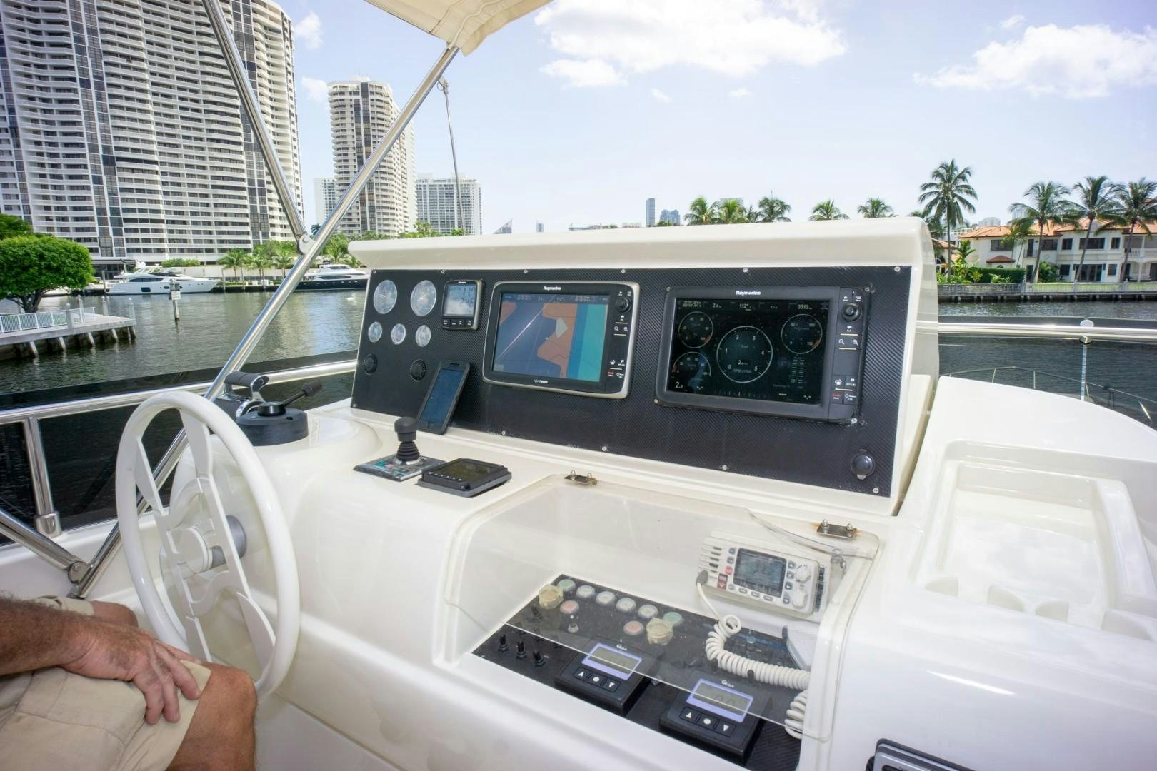 a boat with a screen and buttons aboard NO NAME Yacht for Sale