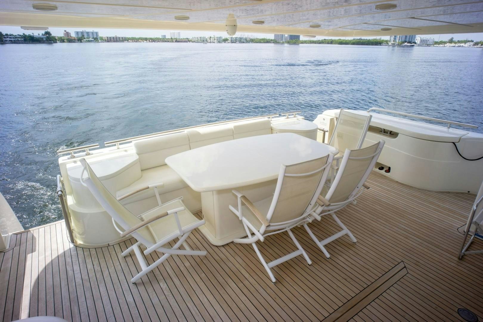a boat on a deck aboard NO NAME Yacht for Sale