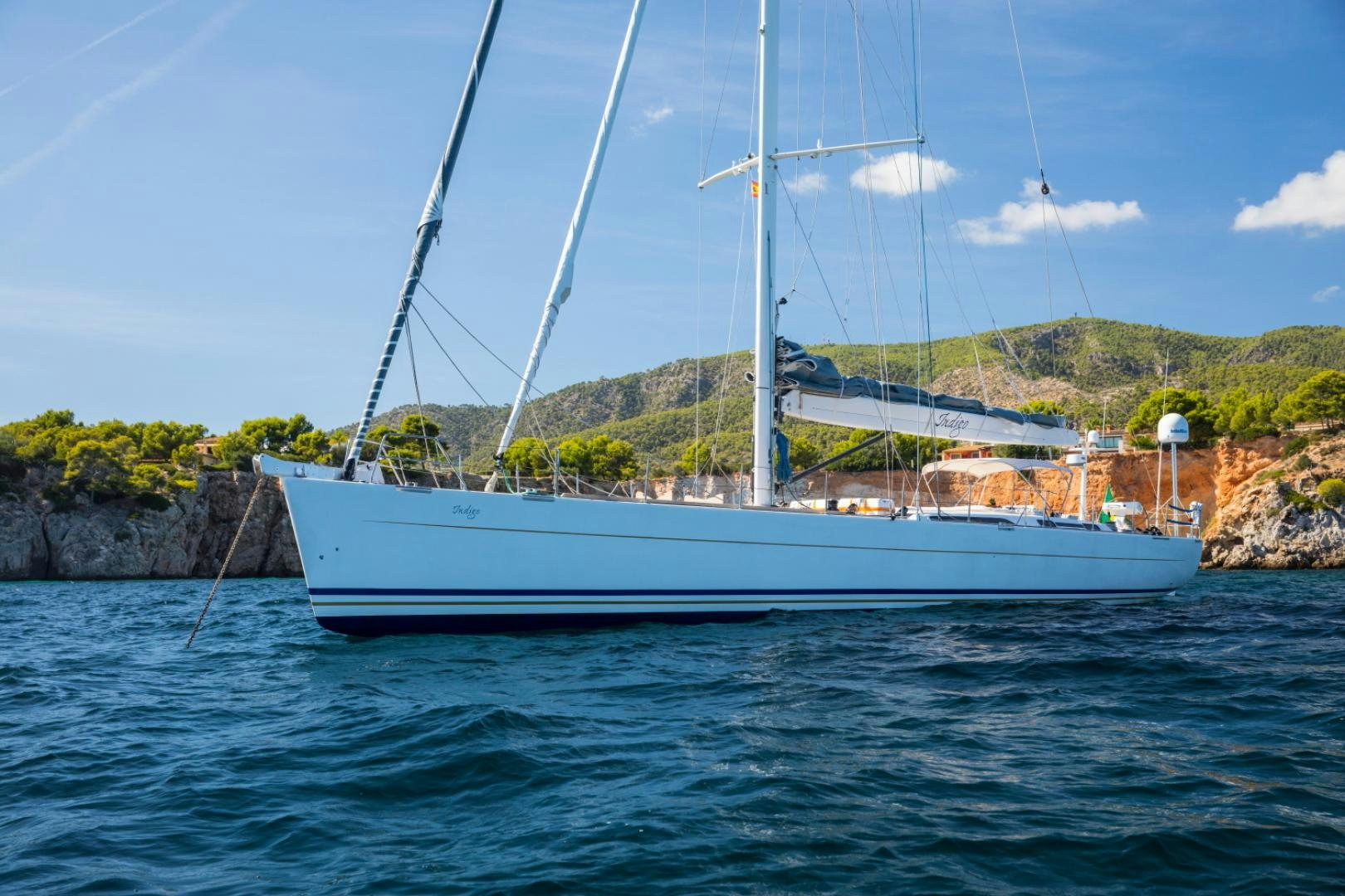 a boat on the water aboard INDIGO Yacht for Sale