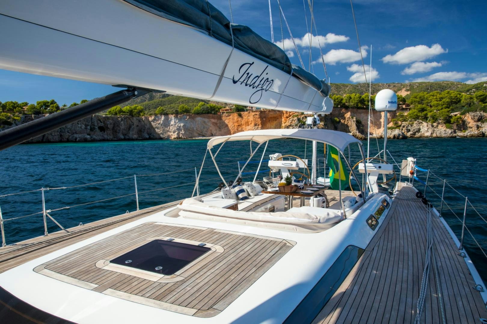 a boat on the water aboard INDIGO Yacht for Sale