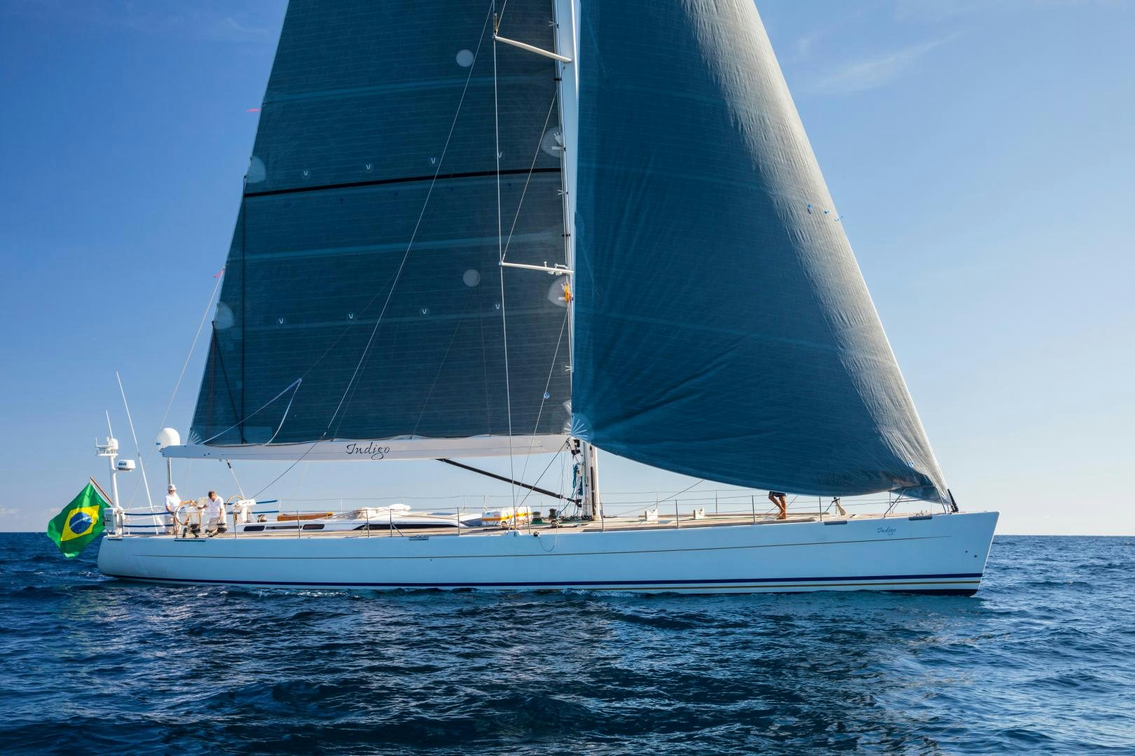 a sailboat on the water aboard INDIGO Yacht for Sale