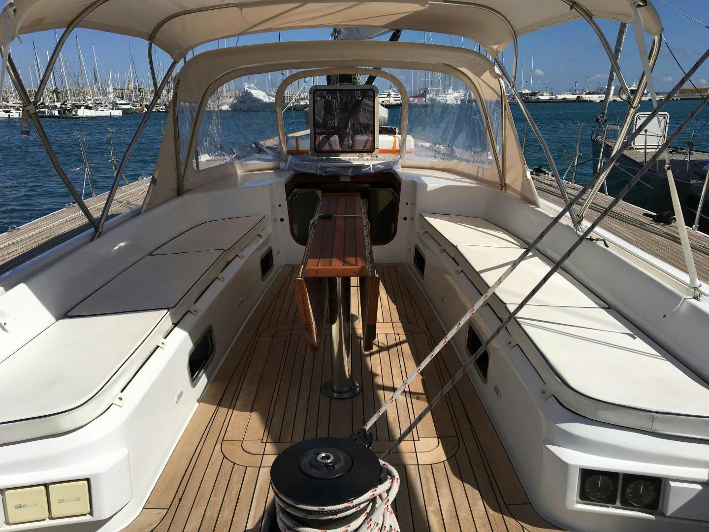 the inside of a boat aboard INDIGO Yacht for Sale