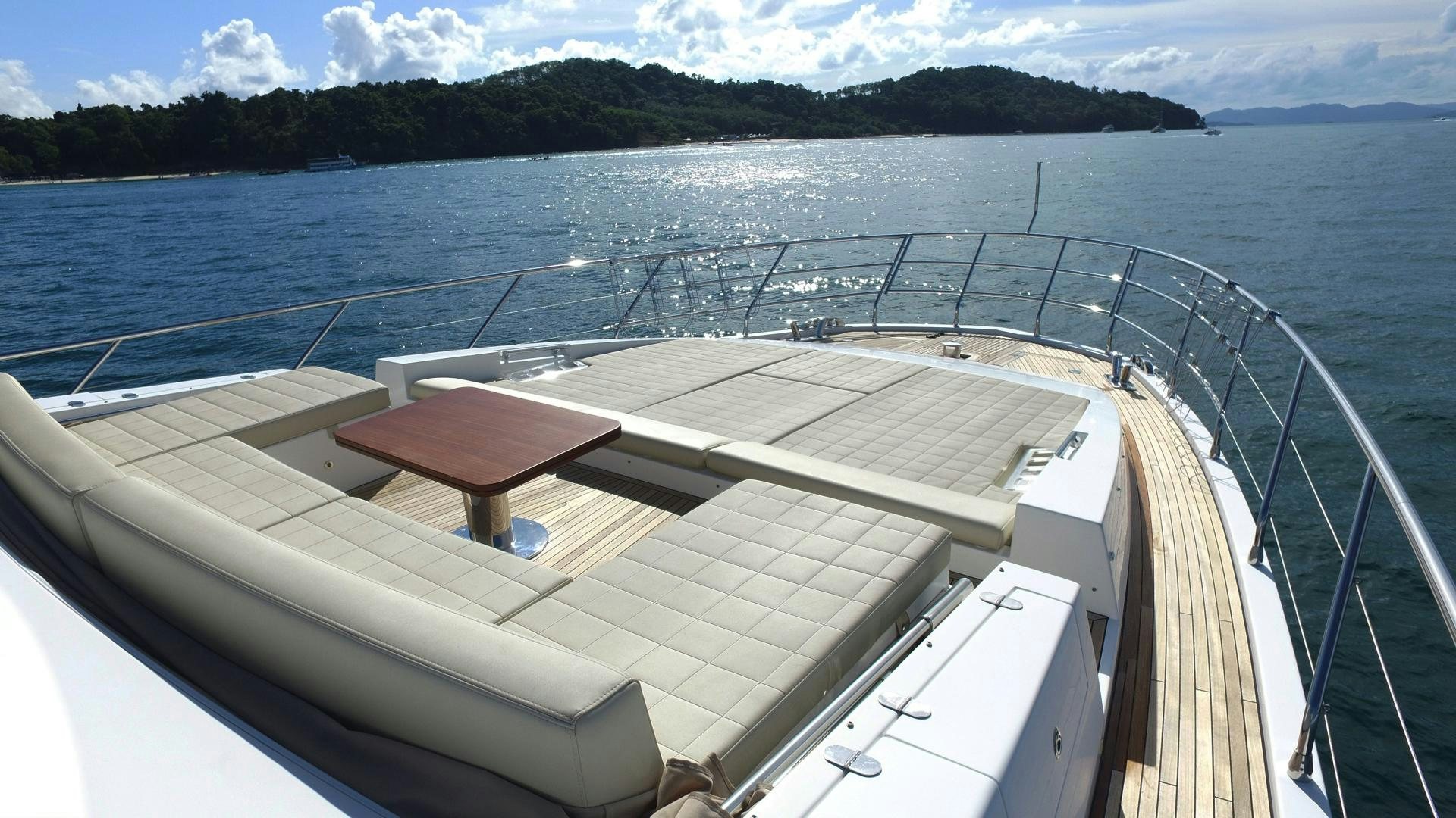 a boat on the water aboard OKS Yacht for Sale