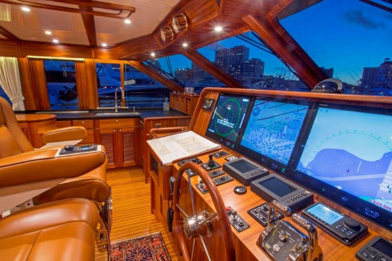 inside of a train aboard OCEAN 76 Yacht for Sale
