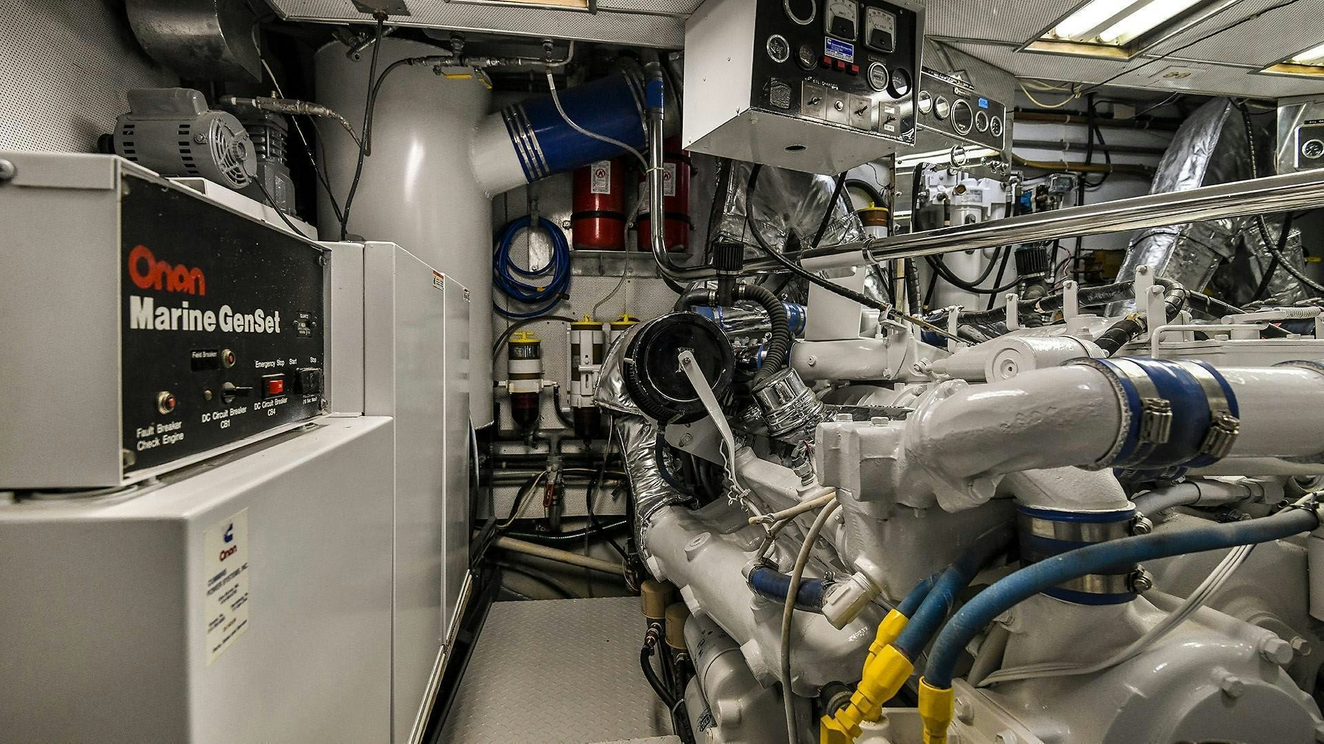 a machine with wires aboard PRIMETIME III Yacht for Sale