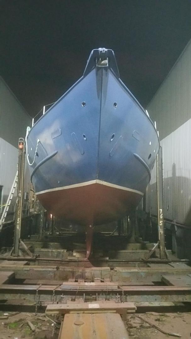 a large metal ship aboard LAURA MARIE Yacht for Sale