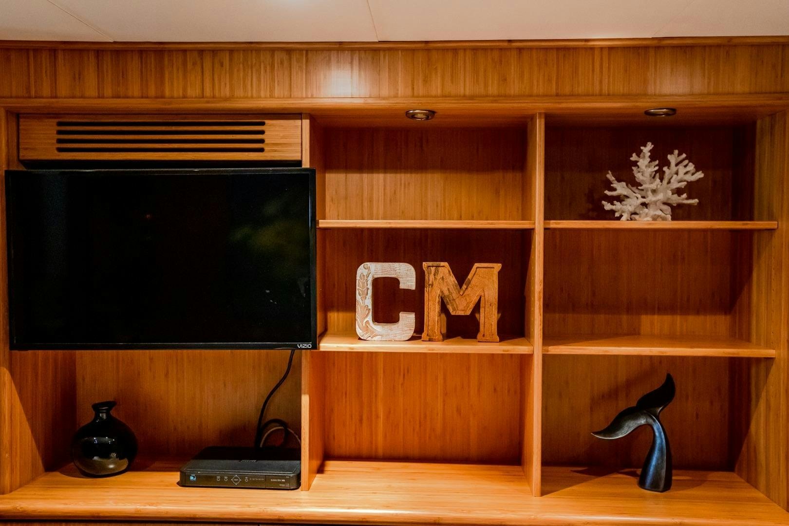 a tv on a shelf aboard CATCHIN FEELINGS Yacht for Sale