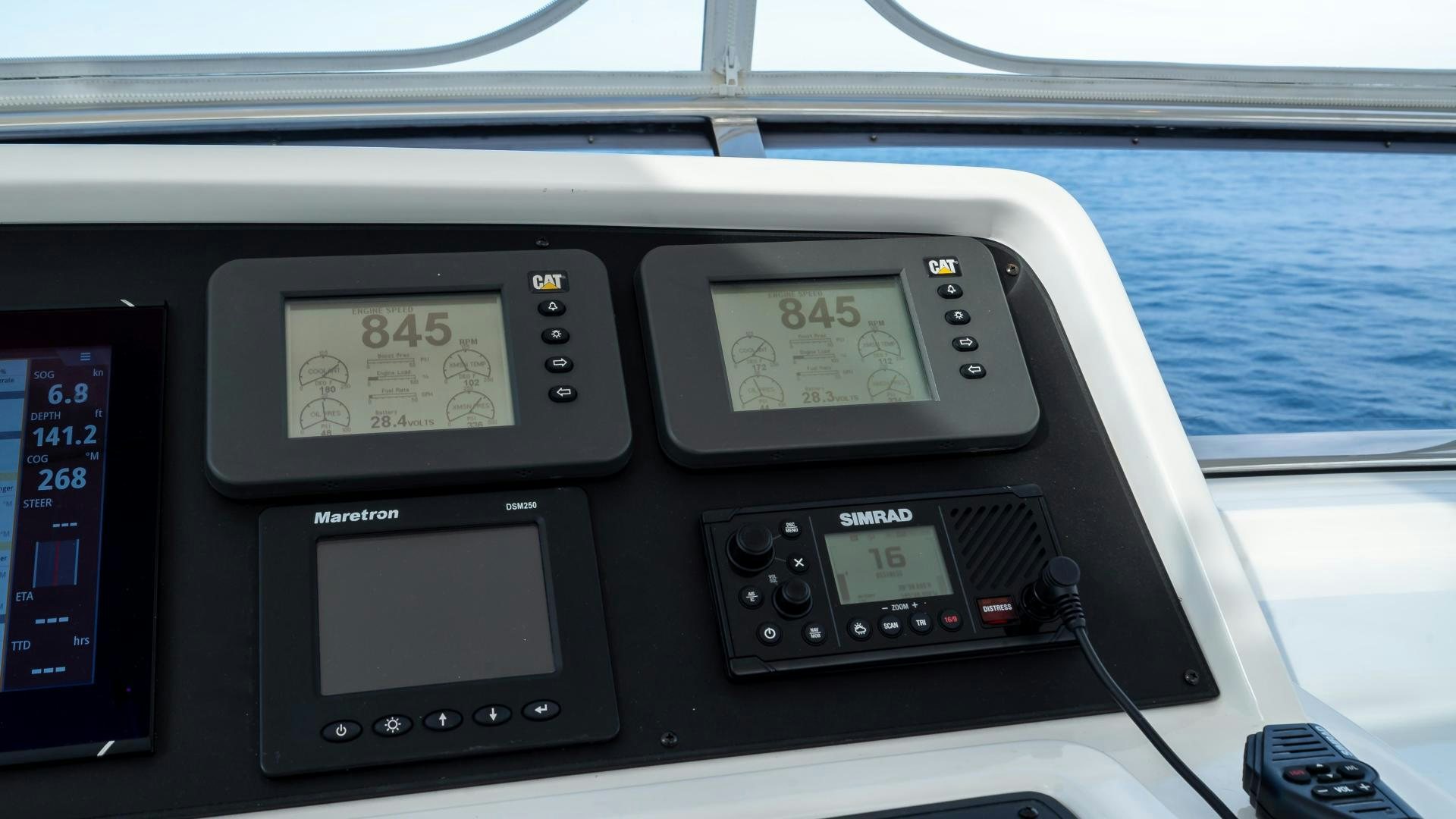 a dashboard of a car aboard FULL HOUSE Yacht for Sale