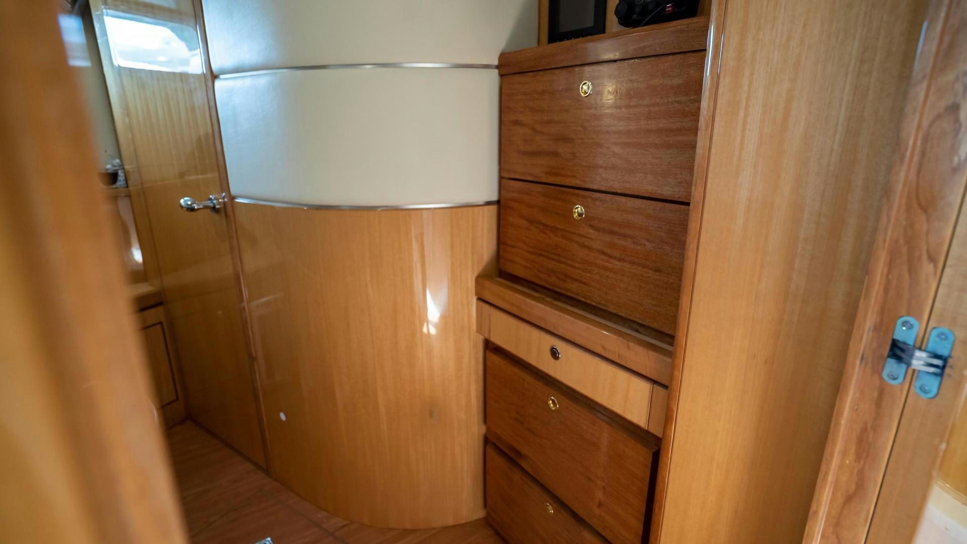 a refrigerator in a kitchen aboard FULL HOUSE Yacht for Sale
