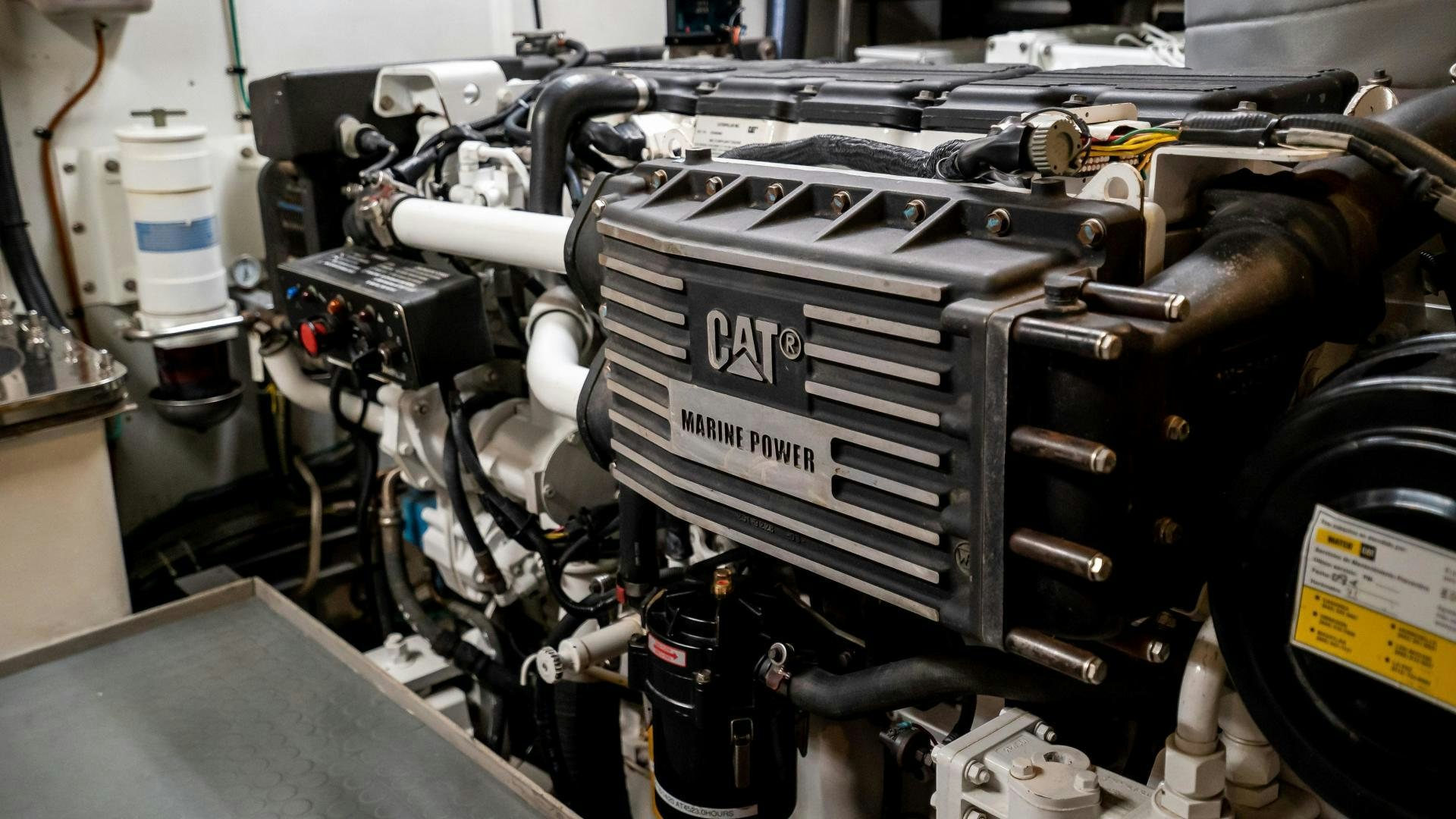 a machine with a large engine aboard FULL HOUSE Yacht for Sale