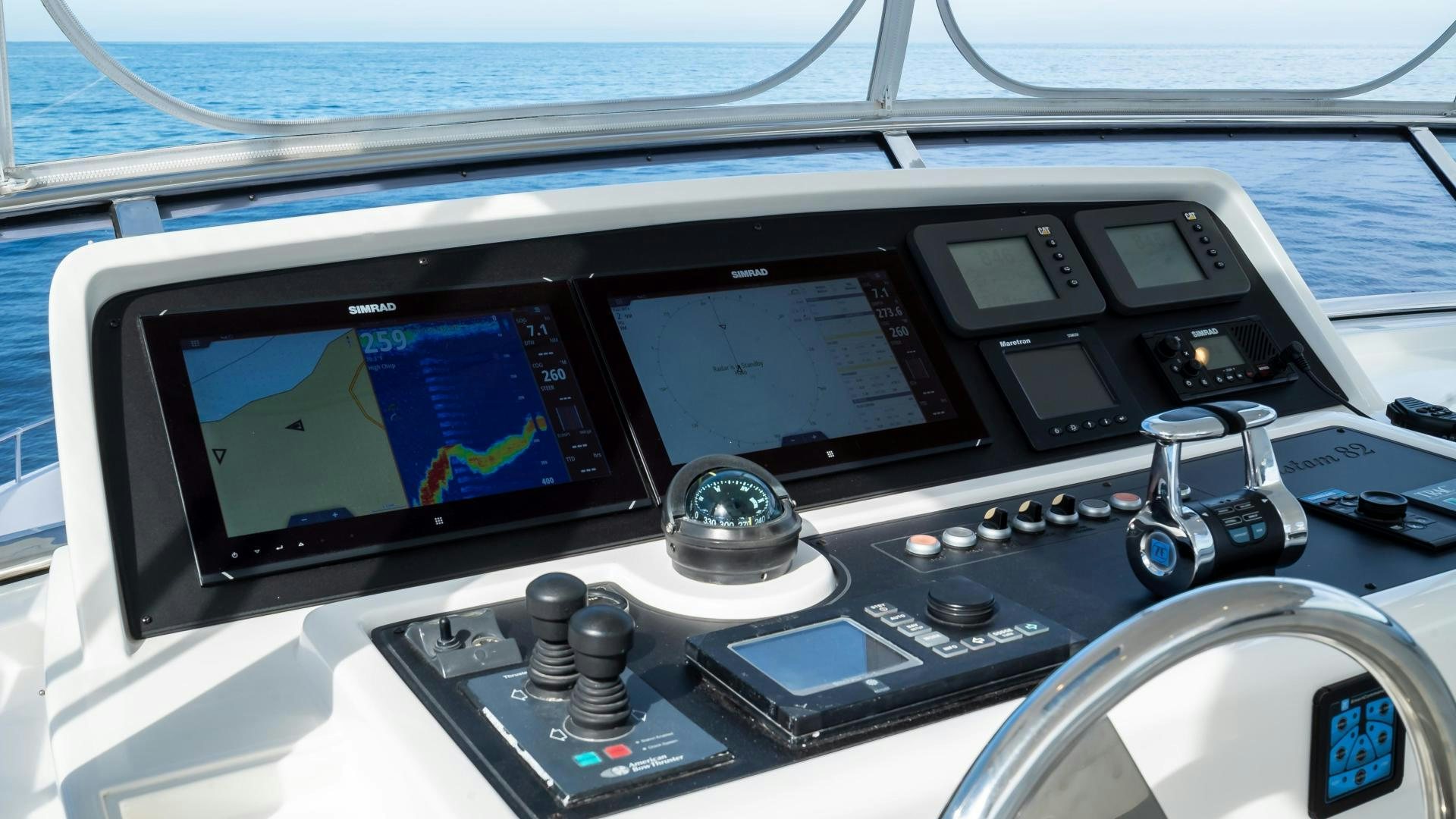 a dashboard of a car aboard FULL HOUSE Yacht for Sale